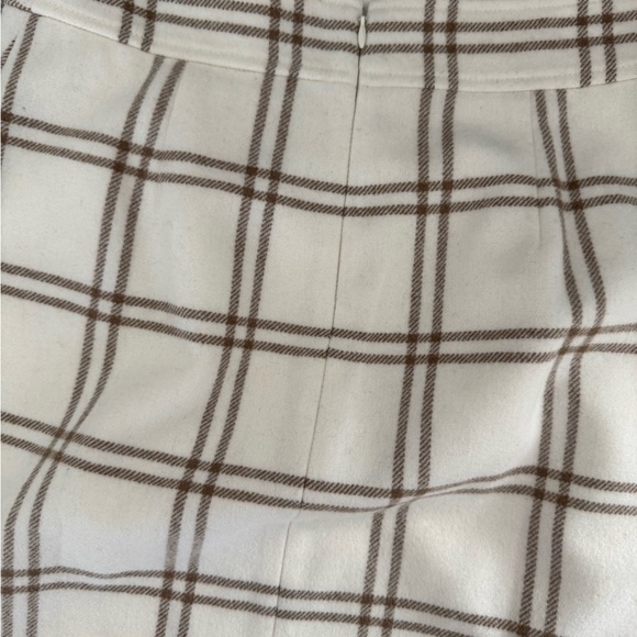 J. Crew Cream and Brown Plaid Pencil Skirt - Picture 3 of 3